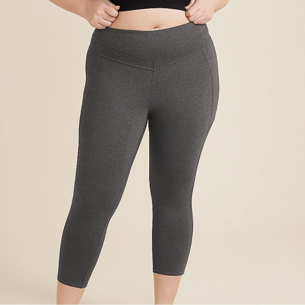Maurice’s Plus Size High Rise Sculpt Legging Capris 3X Gray